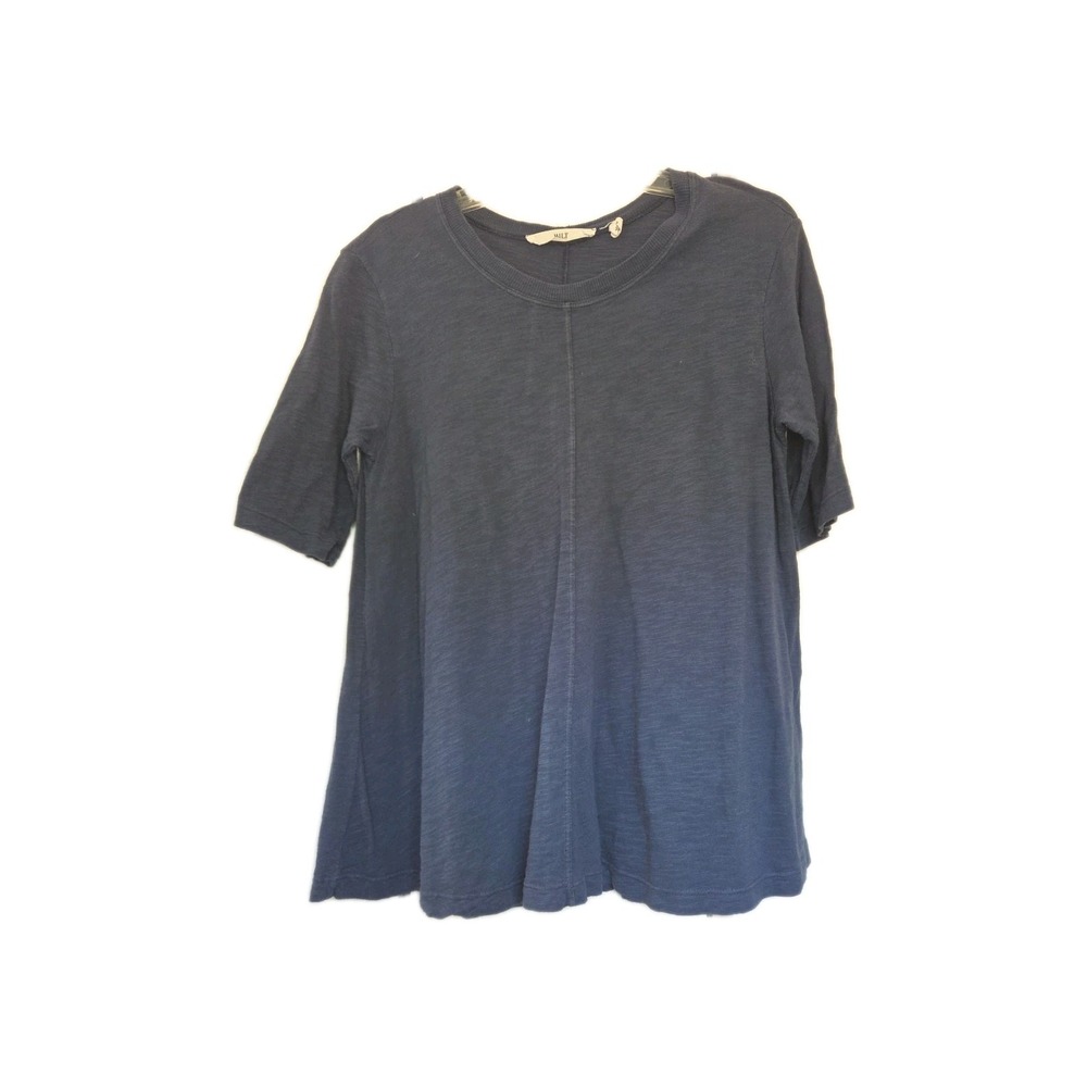 Wilt Blue Short Half Sleeve Tunic Top Longline Coastal Beachy‎ Size S
